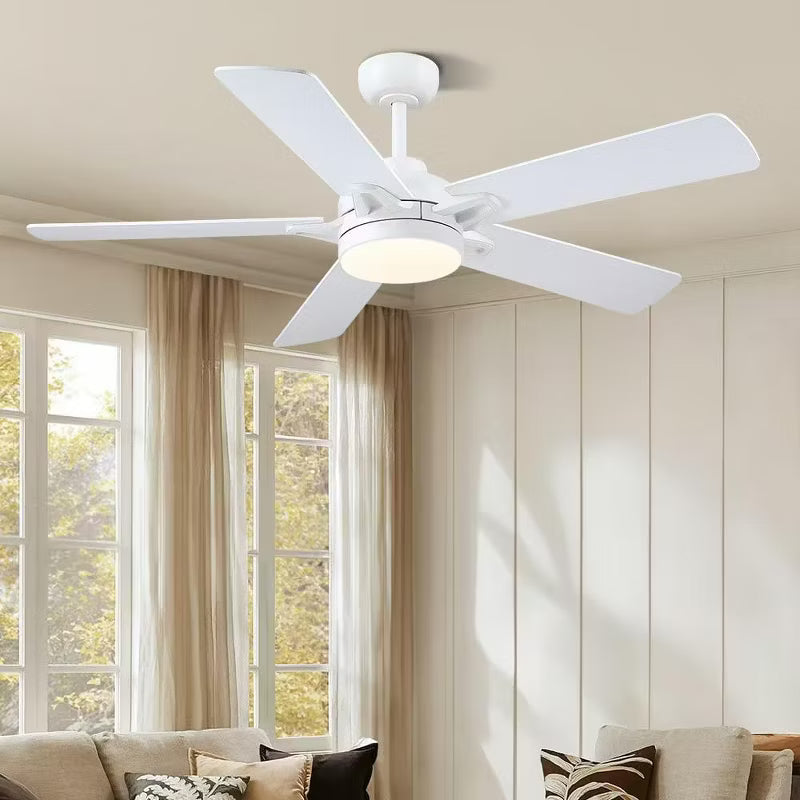 Kviflon 52 Inch Ceiling Fan with Light and Remote,Suitable for Sloped Ceiling for Living Room,Farmhouse,Bedroom