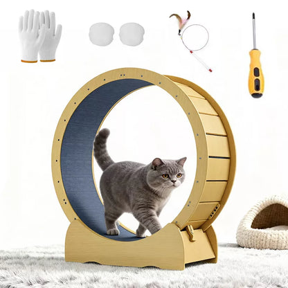 ELJGET Cat Exercise Wheel for Indoor, 42" Cat Sport Treadmill Wheel with Carpeted Runway, Cat Running Wheel for Fitness Weight Loss Device