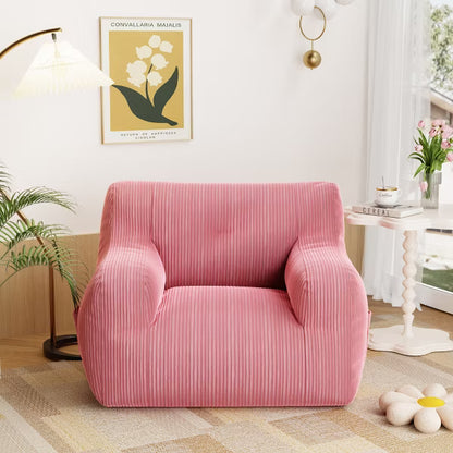 JOYRACER Bean Bag Chair Sofa, Big Comfy Chair For Bedroom Living Room, Bean Bag Lazy Chair For Adults With Pocket Armrests For Gaming & Reading, Pink