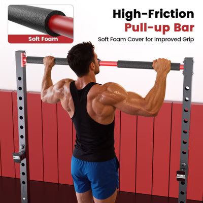 FLYBIRD Squat Rack with Pull-Up Bar, Adjustable Multi-Functional Power Rack, Inner Width Squat Rack Stand