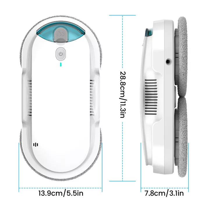 POWEART W1 Automatic Window Cleaner Robot with Smart Navigation & Remote Control - Cleans Framed/Frameless Windows, Glass Doors & Tile