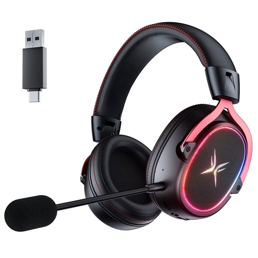 TAGRY K3 2.4GHz Wireless Gaming Headsets 7.1 Surround Sound Bluetooth Headphones 70H Playtime ENC Noise Cancelling Over Ear Game Headphone with Mic