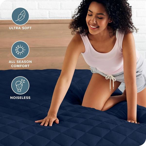 Hoey Queen Size Waterproof Mattress Pad Protector – Quilted, Breathable, Noiseless Fitted Cover, Fits Up to 21" Deep Pocket