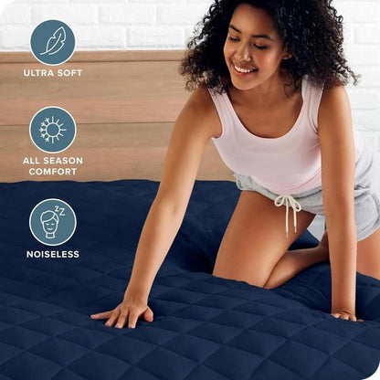 Hoey Queen Size Waterproof Mattress Pad Protector – Quilted, Breathable, Noiseless Fitted Cover, Fits Up to 21" Deep Pocket