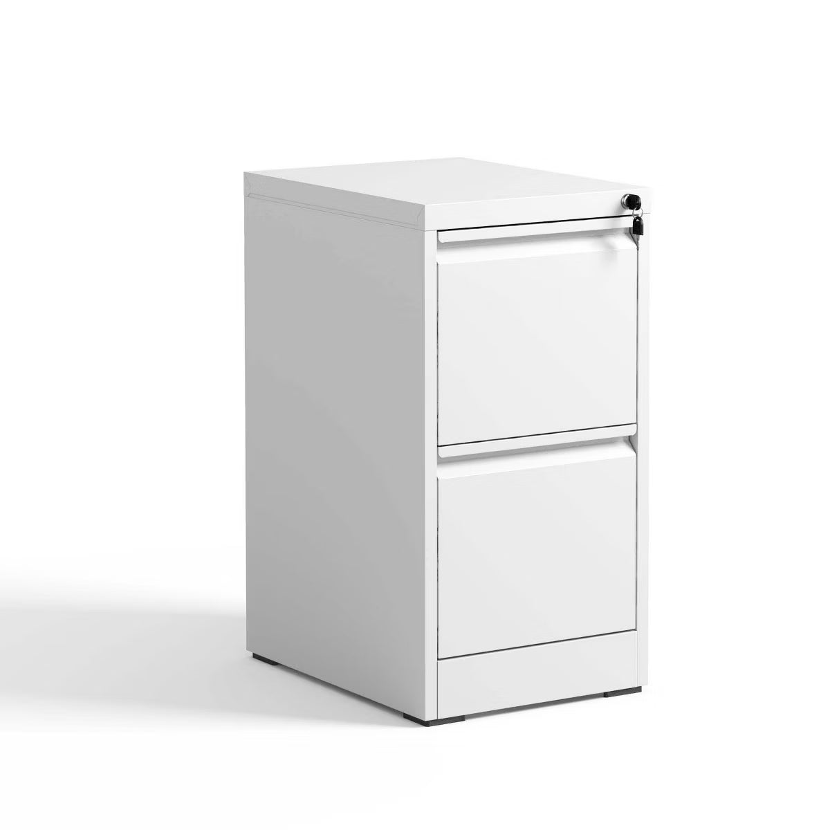 VIYET 28"H 2-Drawer Metal Vertical File Cabinet with Lock, white Steel Filing Cabinet for Home Office, Fits A4/Legal/Letter Size