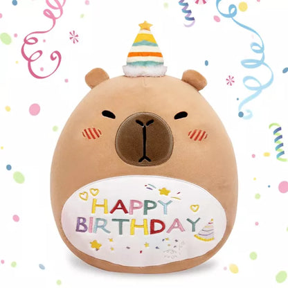 TITQWOP 15" Capybara Soft Plush Stuffed Animal Pillow Cute Capybara Toy Gift for Kids Boys Girls (Birhtday Capybara Plush Pillow)