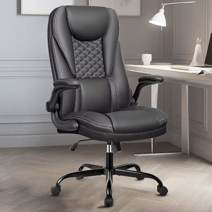 KERDOM Adjustable Office Desk Chair, Ergonomic Executive Chair with Padded Headrest and Armrests, Black