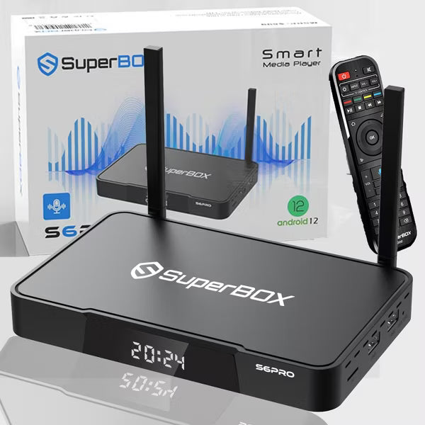 Super Box - Fully Loaded 6K Android TV Box, Loaded with WiFi 6 & Voice Remote TV Streaming Stick Devices