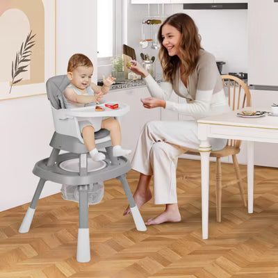 TODECARE 15-in-1 Convertiable High Chair for Babies and Toddlers, Highchair & Activity Center, Booster Seat w/5-Point Harness & Removable Tray
