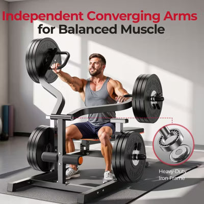 FEIERDUN 3-Grip U-Handles Chest Press Machine, 1250LBS Heavy-Duty Bench Press with Independent Converging Arms