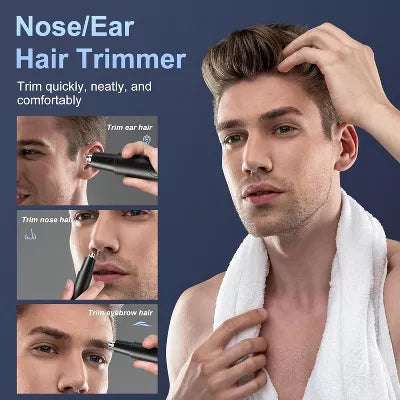 Hoey Ear and Nose Hair Trimmer for Men Women, Travel Portable USB Rechargeable