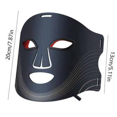 Morfone 4-mode LED facial red light therapy lamp. Portable care set with remote control, suitable for home and travel skin therapy£¨Black£©
