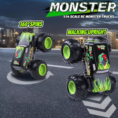 TITQWOP 1:14 Amphibious Remote Control Car,Double Wheelie 2.4GHz Waterproof Monster Truck Toy,4WD Off-Road Vehicle,All-Terrain Grass/Pool/Sand