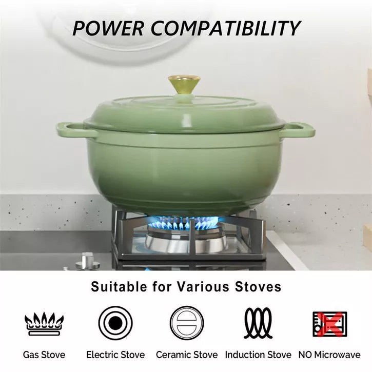 Karl Home 5 qt. Enameled Cast Iron Round Dutch Oven in Red with Lid