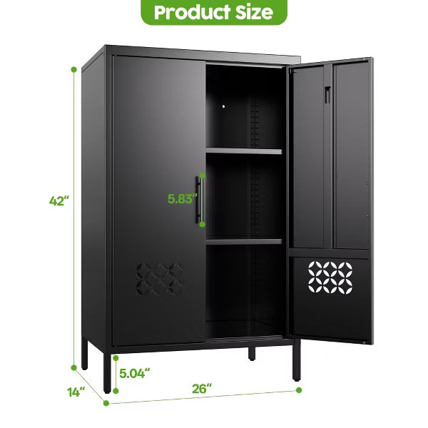SUXXAN Metal Pantry Cabinet, Kitchen Pantry Storage Cabinets with 2 Shelves, for Home Office, Required Assembly