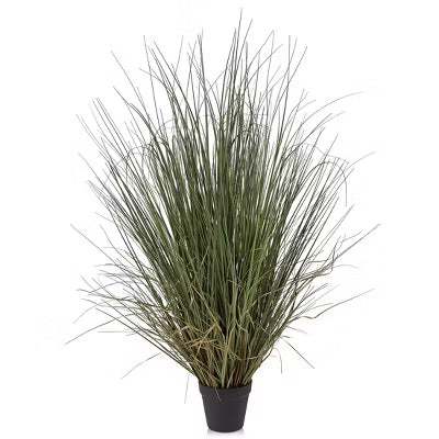 Artificial Onion Grass Potted Plant - Faux Greenery for Indoor Home Decor - Realistic Fake Reeds for Modern Farmhouse