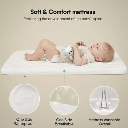 BabyBond Baby Bassinet 3 in 1 Bedside Sleeper with Soft Mattress and Sheet, 6 Height Adjustable baby sleeper,Bedside Crib for Infants