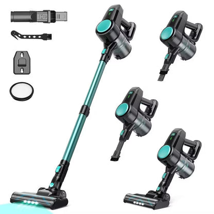 DEVOAC N3T Cordless Vacuum Cleaner,Wireless Stick Vacuum with 40mins Runine,Self-Standing,Rechargeable Lightweight Vacuum Cleaner Cyan