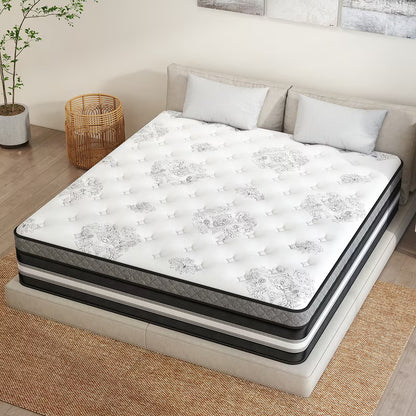CHEVNI 12-14 Inch Mattress in a box Hybrid Spring Memory Foam Medium Firm