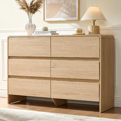 AMERLIFE Storage Dresser, Modern Chest with Rounded Corners, Wood Cabinet Organizer for Living Room, Easy Assembly