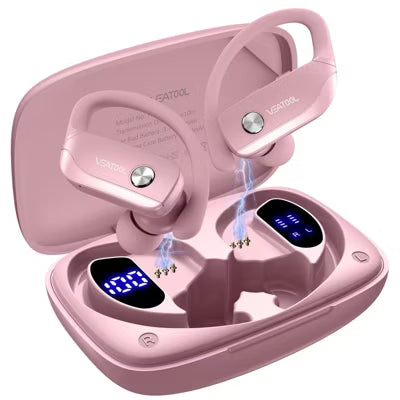 VEATOOL T6 Wireless Earbuds Bluetooth Headphone Sport, Bluetooth 5.4 Earbud, 72Hrs Earphone with Earhook