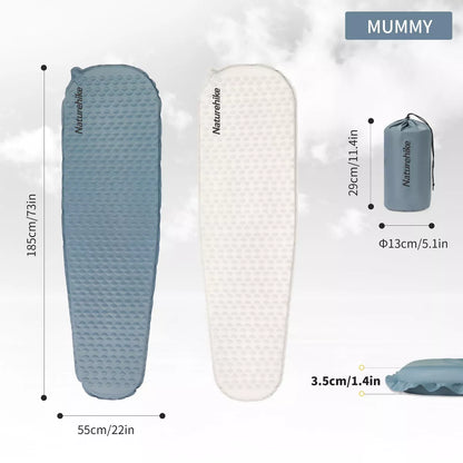 Naturehike Ultralight Self Inflating Insulated Sleeping Pad with Foam,Lightweight Rectangular Sleeping Mat for Camping Hiking,ISPO Award Winner 2024