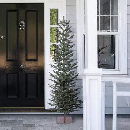 DR.Planzen 6FT Artificial Tree, Narrow Artificial Christmas Tree with Black Stand, Unlit Balsam Design Christmas Tree for Indoor Decor