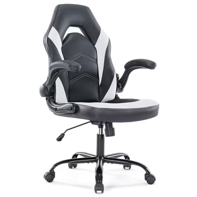 MyDepot Ergonomic Gaming Chair Big and Tall PU Leather with Lumbar Support, Flip-Up Armrest & 360 Swivel