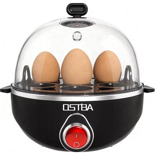 7-Egg Rapid Electric Cooker with Overheat Protection, Easy-Clean Boiler & Poacher for Hard, Soft & Medium Eggs