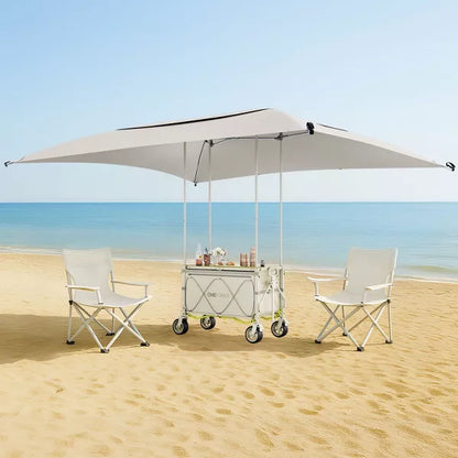 LIKEPAY Aluminnum Collapsble Foldable Utility Cart With Waterproof Canopy for Camping and Outdoor Activities