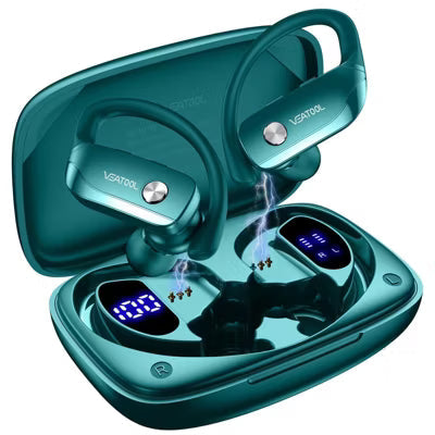 VEATOOL T6 Wireless Earbuds Bluetooth Headphone Sport, Bluetooth 5.4 Earbud, 72Hrs Earphone with Earhook