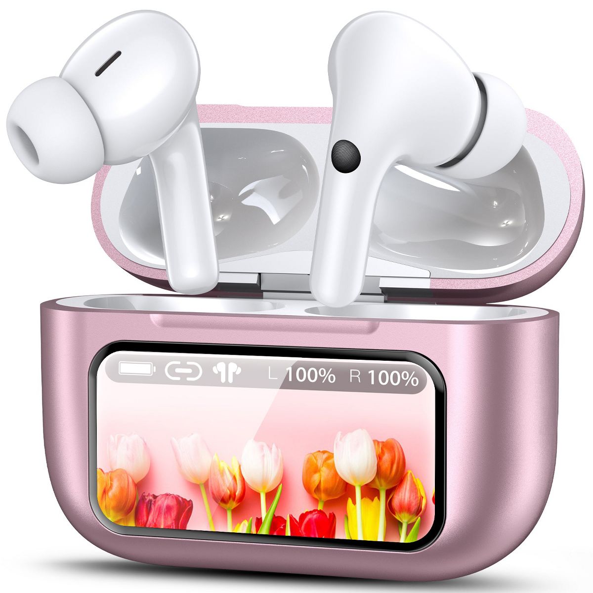 VEAT00L A9 ANC+ENC Earbuds with Smart Touch Screen,Bluetooth 5.4, HiFi Stereo Multiple EQ settings