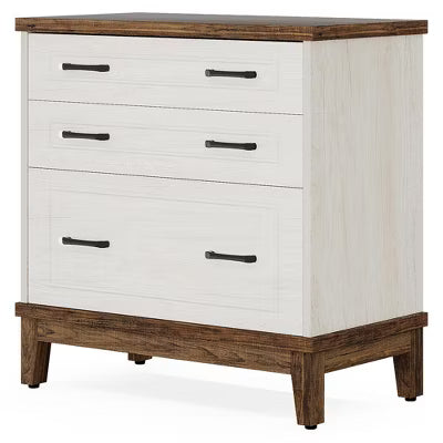 Resenkos File Cabinet, Filing Cabinet for Home Office, Lateral File Cabinet, 3-drawer Filing Cabinet For A4/letter/legal Size,Beige