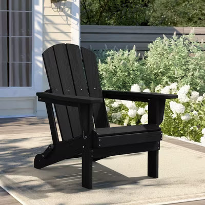 Hyleory HDPE Folding Adirondack Chair – Weather-Resistant Outdoor Lounge Chair