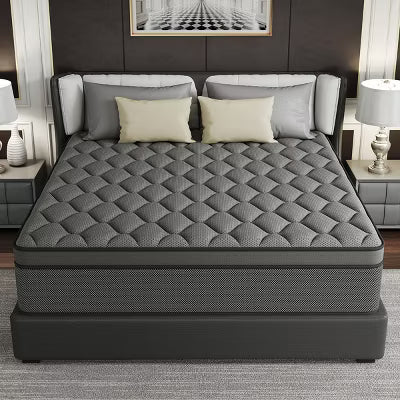CHEVNI 12-14 Inch Mattress in a box Hybrid Spring Memory Foam Medium Firm Gray