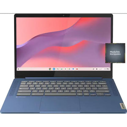 Lenovo - IdeaPad Slim 3 Chromebook Laptop - 14" Full HD Touchscreen Laptop - MediaTek Kompanio 520 - 4GB Memory - 64GB eMMC - Abyss Blue