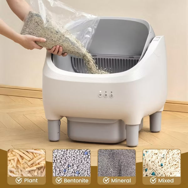 Smart Self-Cleaning Cat Litter Box with App Control And Safety Sensors