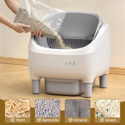 Smart Self-Cleaning Cat Litter Box with App Control And Safety Sensors