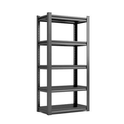 VIYET 5-Tier Narrow Metal Storage Shelving Unit, 1500 lb Capacity Heavy Duty Garage Shelf for Tight Spaces, Adjustable Rack