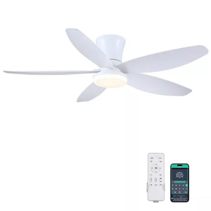 36 or 42 or 48 inch Low Profile Flush Mount Ceiling Fan with LED Light and Remote