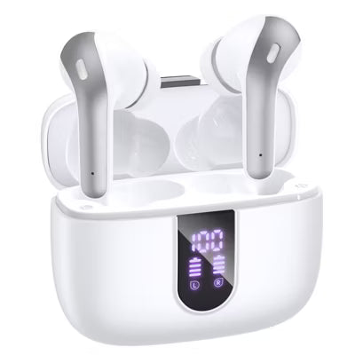 VEATOOL True Wireless Earbuds: 60H Playback, LED Display, Wireless Charging, IPX5 Waterproof, Mic | for Phones/TV/PC/Sports
