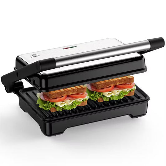 YASHE Panini Grill Press, 1200W Sandwich Maker with Non-Stick Cast Aluminum Plates, Fits 2 Slices, 180 Opening, Easy to Clean, Versatile Use