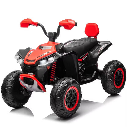 JOYRACER 24V Kids Ride on Toys ATV 4 Wheeler, 2 Seater 800W Motor for Big Kids, 7Ah Battery Powered Electric Vehicle Quad w/Kneepads, Bluetooth