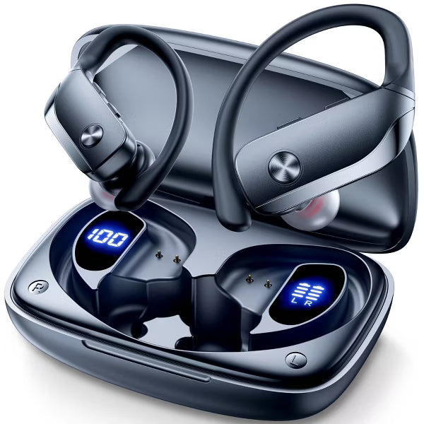 VEAT00L Wireless Earbuds Bluetooth 6.0 Sport 200Hrs Playtime Earhook 6 ENC Mic Hi-Fi Deep Bass IP68 Waterproof Comfort Fit