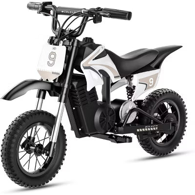 ECOLEAP K1 Kids Electric Dirt Bike 36V – 16MPH Fast, 14-Mile Range, 700W Peak Motor, 3-Speed Modes, 12" Off-Road Tires, UL,Ages 3-10,Gray