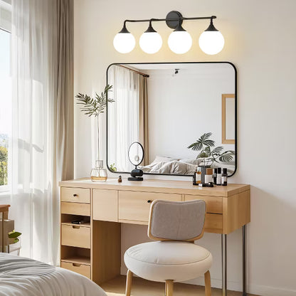 POWLIG Dimmable Vanity Light – Modern Bathroom Fixture with 5.9" Opal Glass Globes
