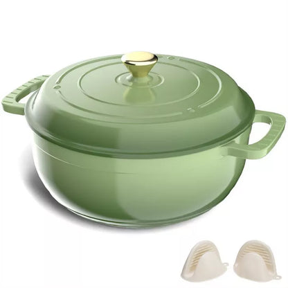 Karl Home 5 qt. Enameled Cast Iron Round Dutch Oven in Red with Lid