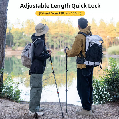 Naturehike 1pc Ultralight Trekking Poles - Adjustable Hiking Sticks w/Secure Lock, EVA Grip,4 Colors, 50-135cm (20-53in) for Adults & Kids