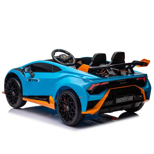 Lamborghini Huracan Sto 24V Kids Ride-On Drift Car, Electric Racing Sports Car Toys with 360° Spin, LED, Music, USB Port, Ages 3-8