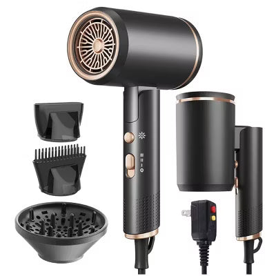 Hoey 1800W Professional Ionic Hair Dryer with Diffuser and Concentrator Attachments - 3 Heat Settings